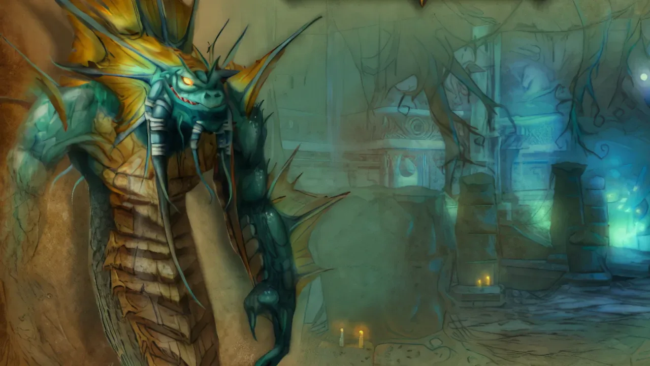 A naga warrior in the flooded halls of Blackfathom Deeps