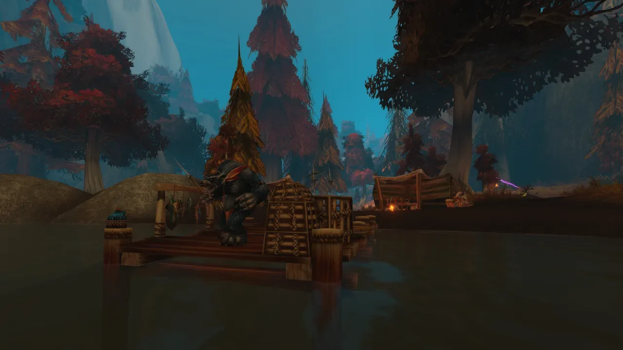 Crimson trees around a furbolg hold in Azshara
