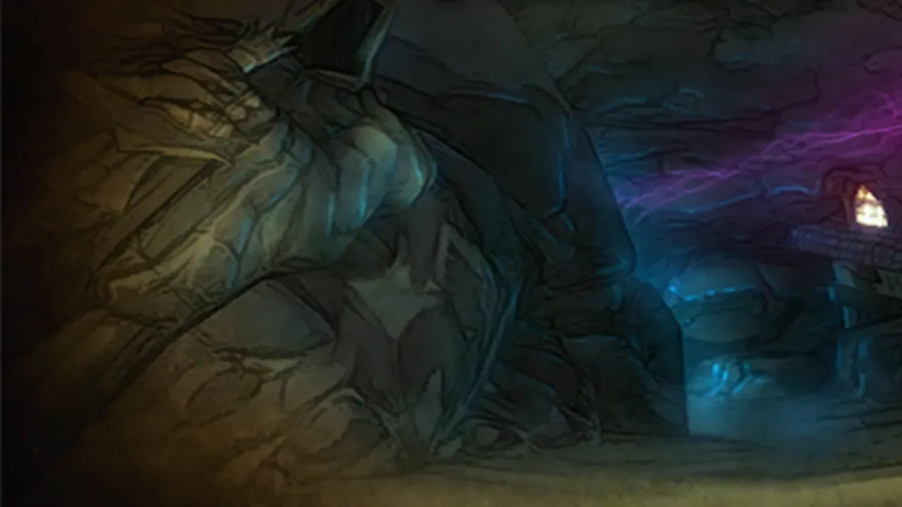 The shadowed entrance of the Caverns of Time