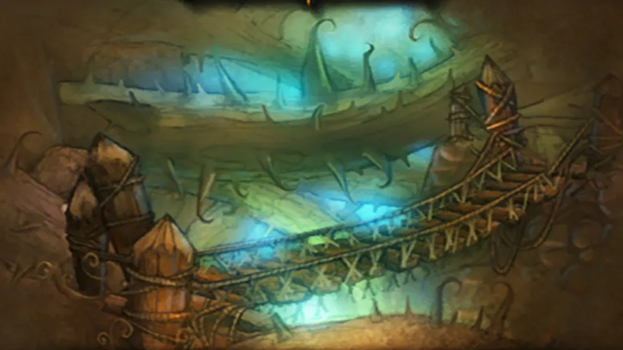 Giant thorn vines arching over Razorfen Kraul