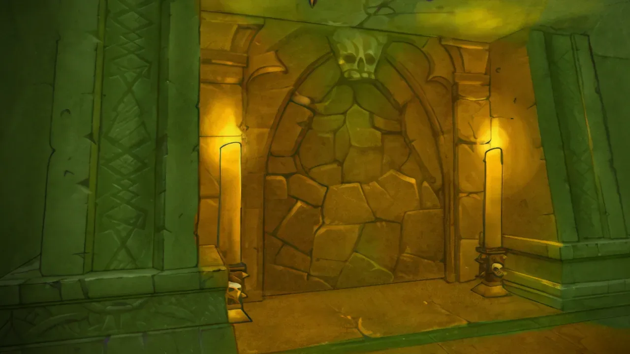 A sealed Hakkari door inside the sunken Temple of Atal'Hakkar