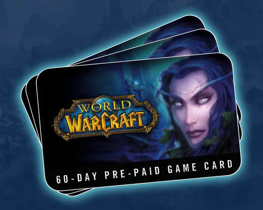 Drei World-of-Warcraft-Prepaid-Spielkarten für 60 Tage