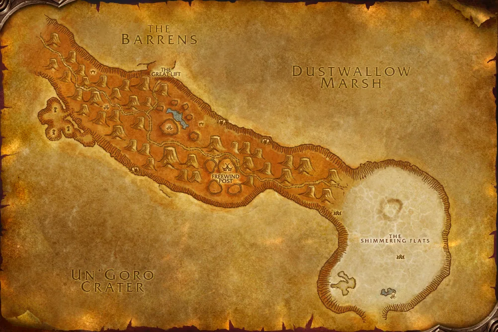 Thousand Needles map