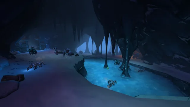 Blue-lit caverns of the Barrow Deeps