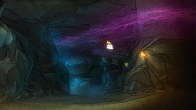 Violet light streaming through the Caverns of Time