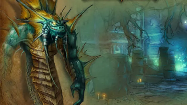 A naga warrior in the flooded halls of Blackfathom Deeps