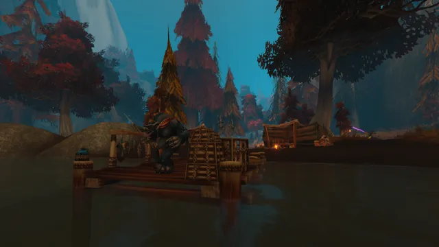 Crimson trees around a furbolg hold in Azshara