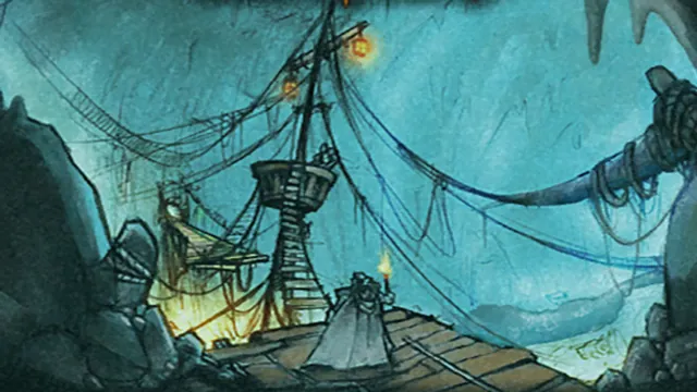 The Defias juggernaut moored in the vast cavern beneath Moonbrook
