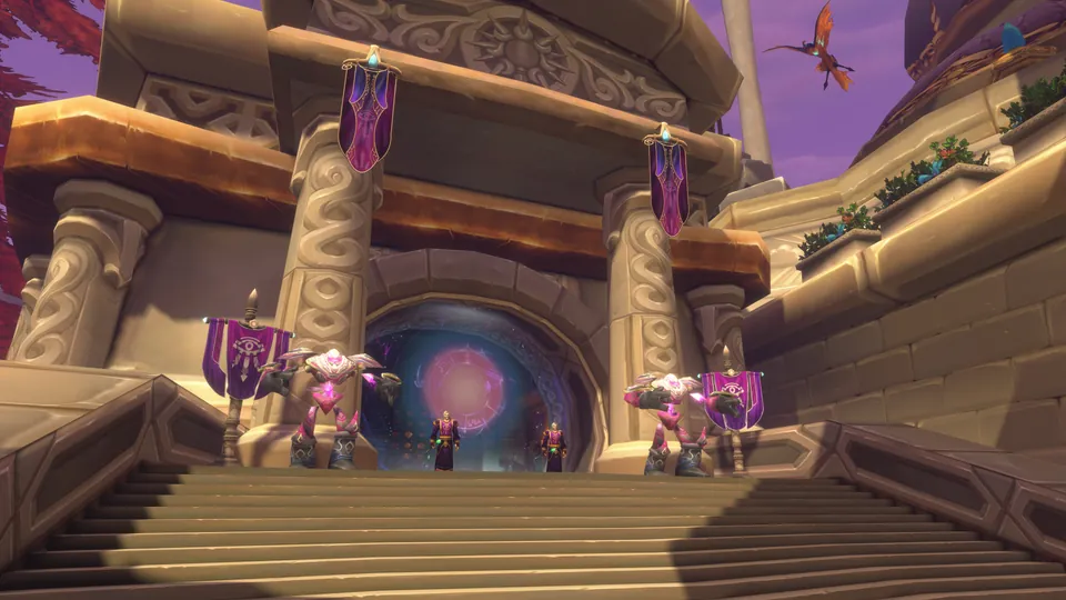 Violet-roofed towers in the City of Dalaran