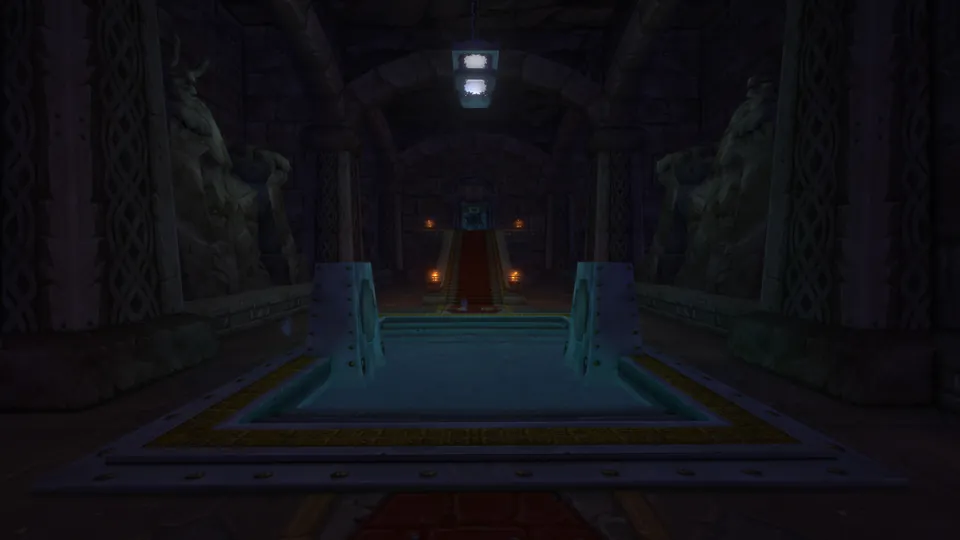 Stone halls of the Hall of Thanes beneath Ironforge
