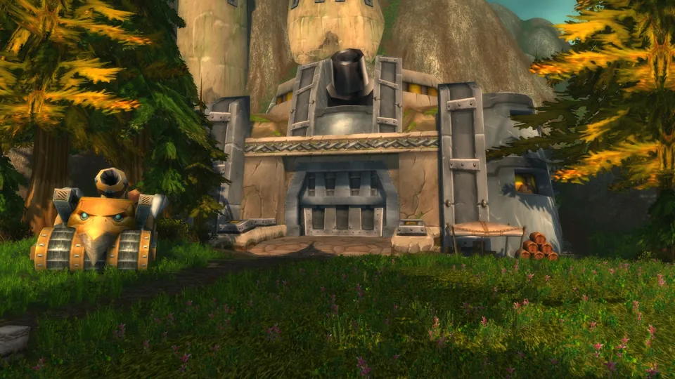 Intact Dun Garok and a dwarven steam tank in the Hillsbrad of the past