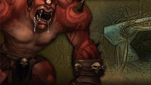Gruul the Dragonkiller beside the entrance of his lair