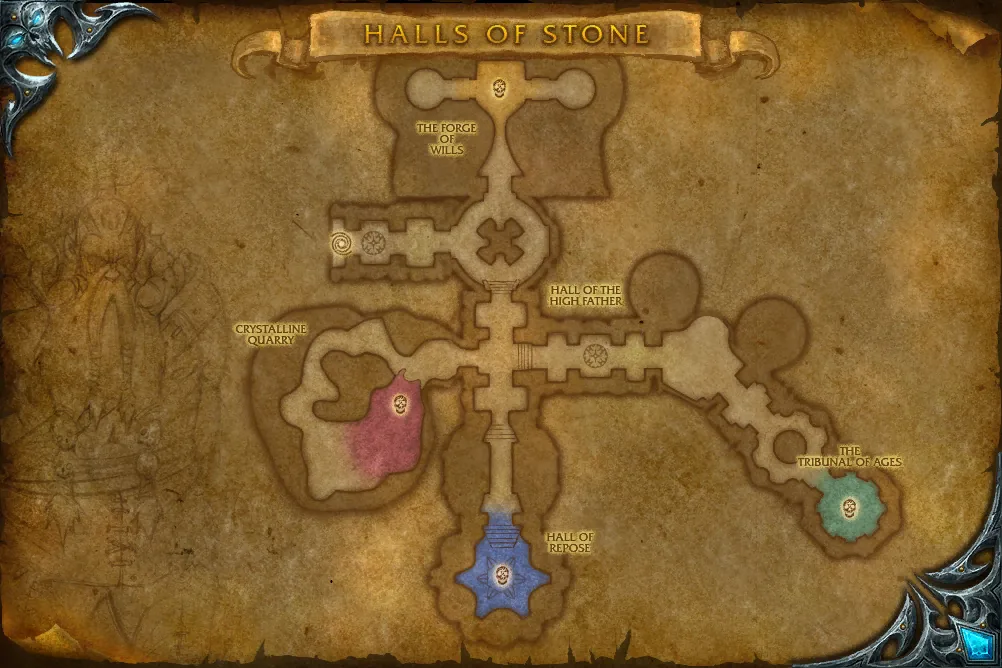 Halls of Stone, interior map