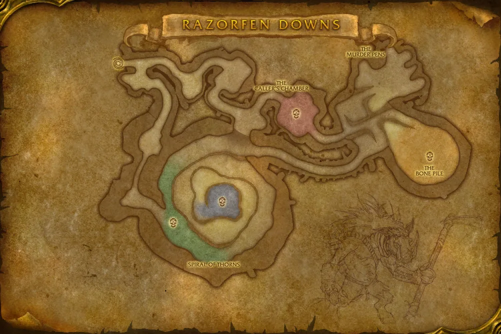 Razorfen Downs, interior map