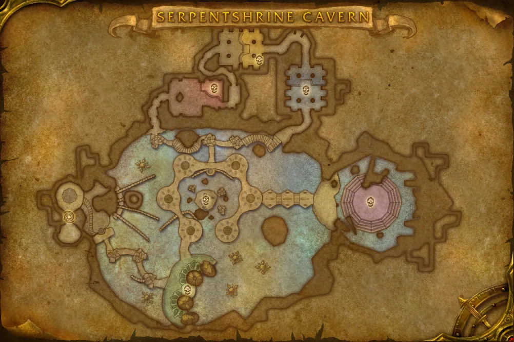 Serpentshrine Cavern, interior map