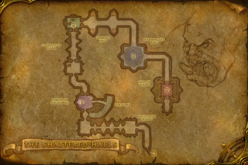 The Shattered Halls, interior map