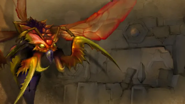 A qiraji wasp among the sandstone ruins
