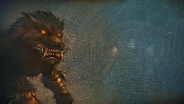 One of Arugal's worgen stalking the halls of Shadowfang Keep