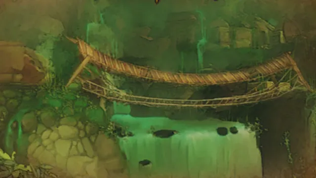 A Gurubashi rope bridge stretched across the jungle of Zul'Gurub