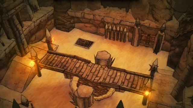 The bridge and pillars of Blade's Edge Arena