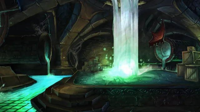 Die Kanalisationsarena unter Dalaran mit ihren von Wasserfällen gespeisten Rohren