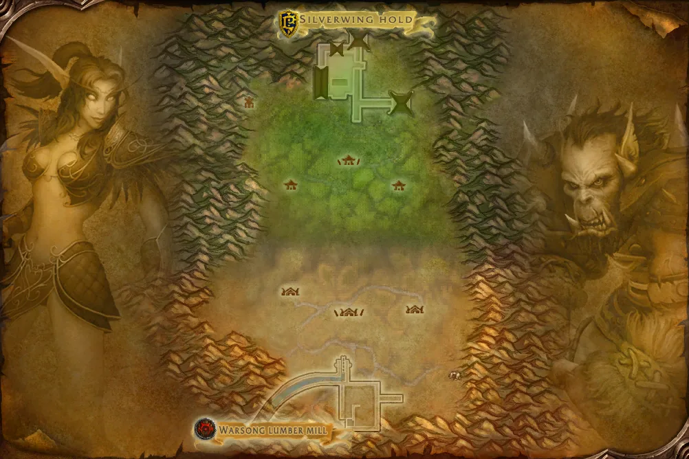 Map of Warsong Gulch