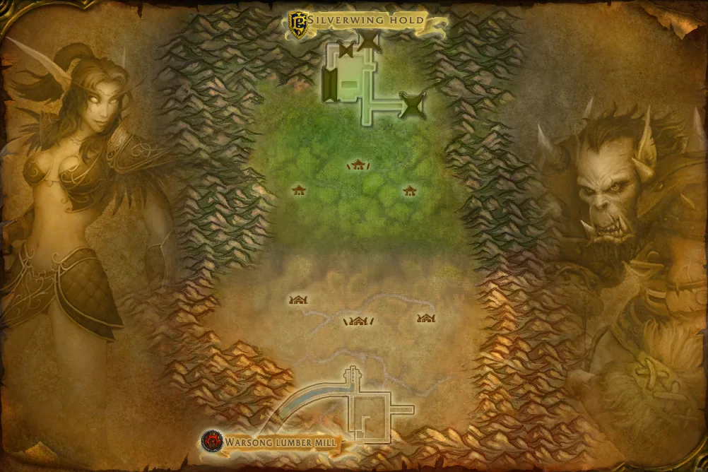 Map of Warsong Gulch