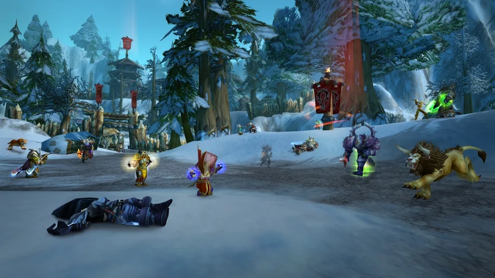 WoW Classic players fighting in Alterac Valley