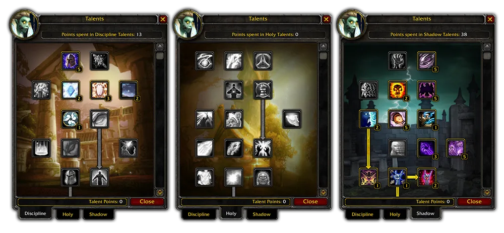 Original Classic Shaman talent trees, retained as the Era talent foundation