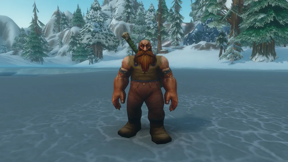 SD (Standard Definition) — Dwarf character model in Dun Morogh from the official Forever preview