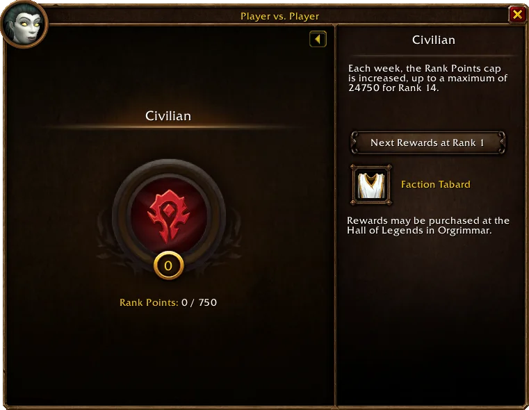Official Forever Honor and rank progression interface