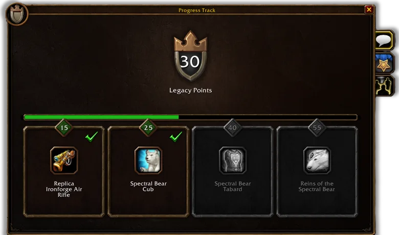 Official Forever Legacy rewards track