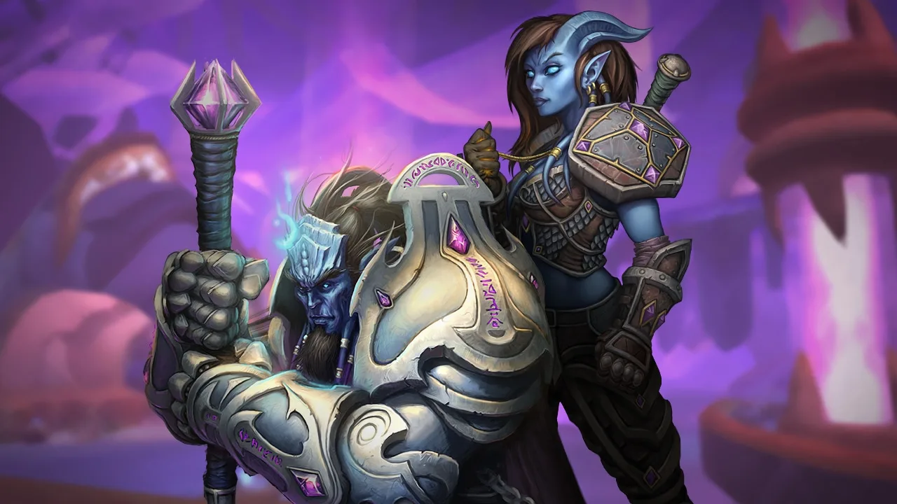Male and female Draenei in official Blizzard artwork