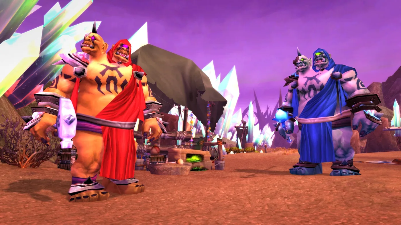 Ogri’la ogres beside Apexis crystals in Blade’s Edge Mountains
