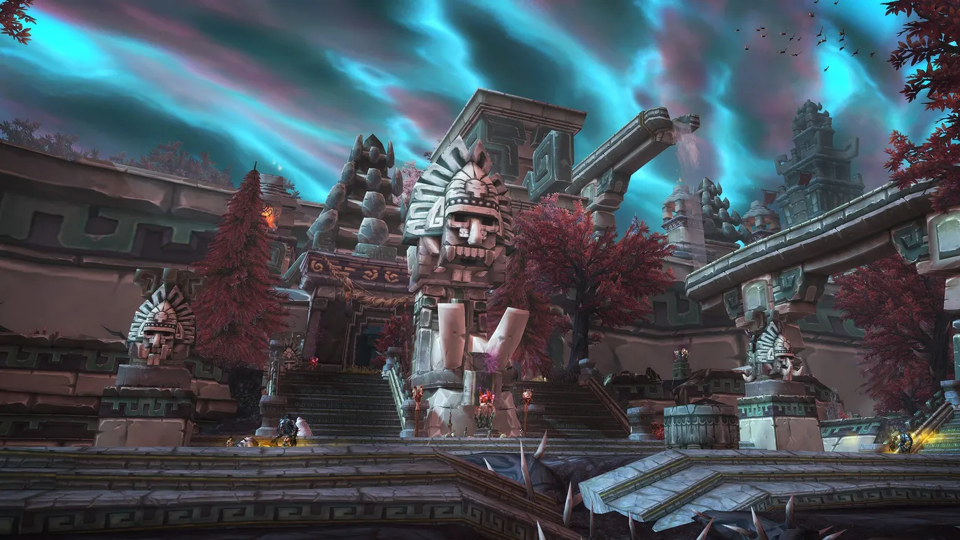 A Drakkari troll temple in Zul'Drak